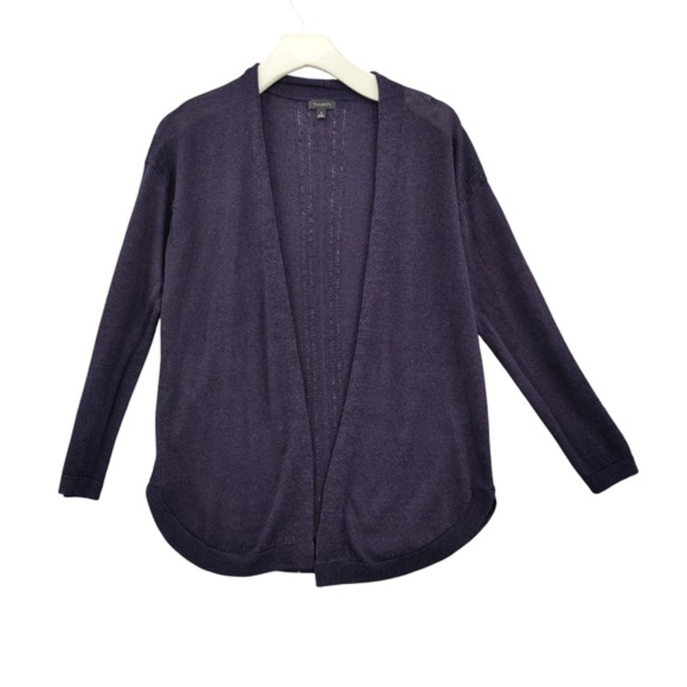 Talbots Women Coastal Dark Academia Linen Blend Minimalist Cardigan S Sweater
